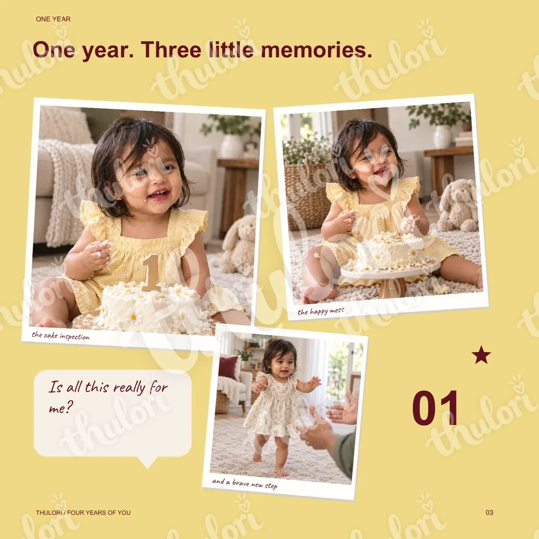 Page 3 — One year: One year, three little memories